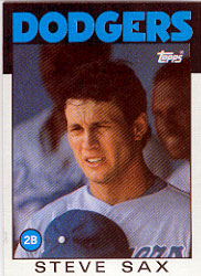 1986 Topps Baseball Cards      175     Steve Sax